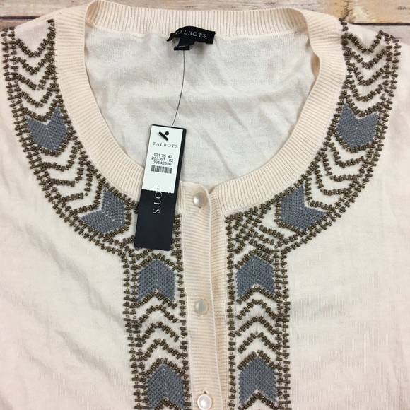 Talbots embellished beaded cardigan - Picture 2 of 4